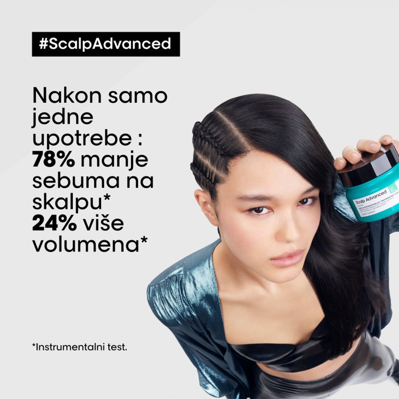 L’Oréal Professionnel Scalp Advanced Anti-Oiliness 2-u-1 šampon i maska od gline za kožu glave sklone mašćenju 250ml