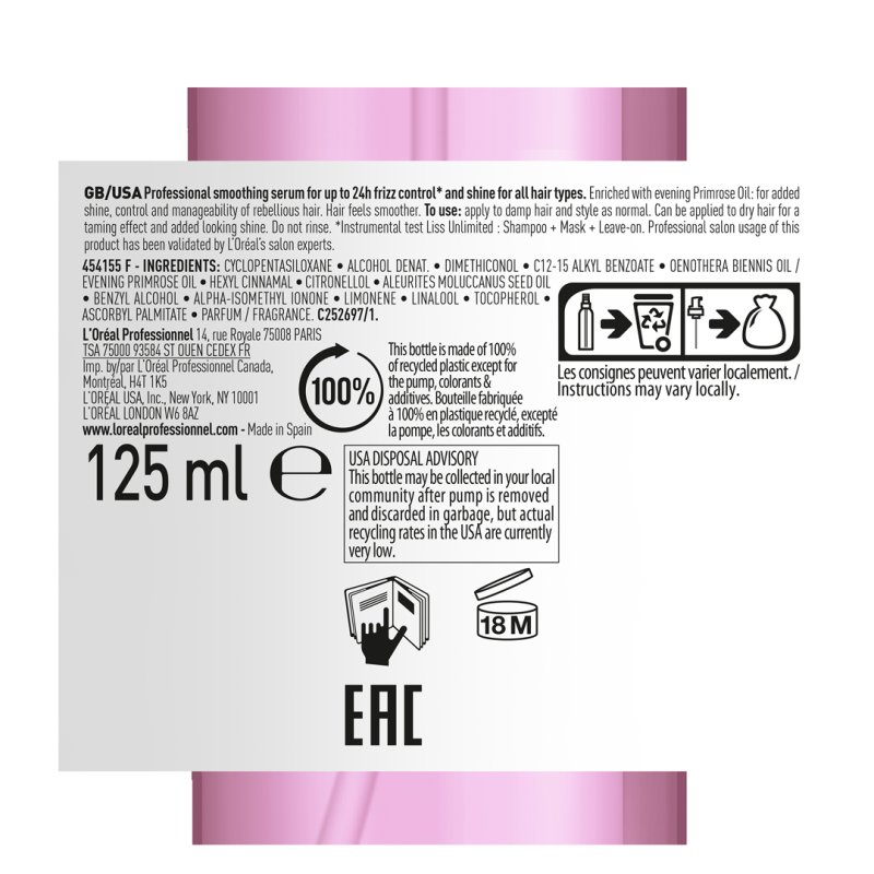 L’Oréal Professionnel Serie Expert Liss Unlimited Serum 125ml