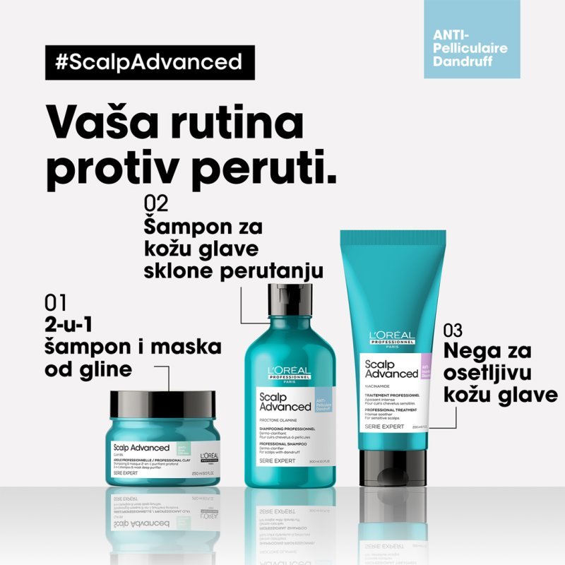 L’Oréal Professionnel Scalp Advanced Anti-Dandruff Šampon Za Kožu Glave Sklone Perutanju 300ml